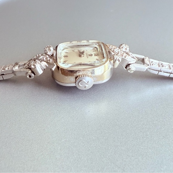 Vintage Omega Art Deco 14k White Gold Diamond Band Ladies Watch WORKING - Picture 11 of 17